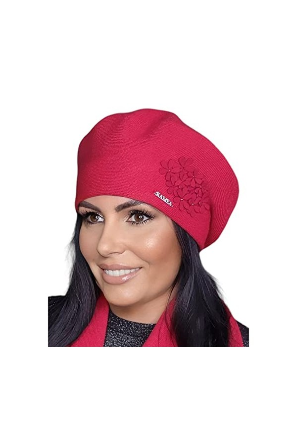 Kamea Élégant Féminin Béret dhiver Feba, Noir,Taille Unique