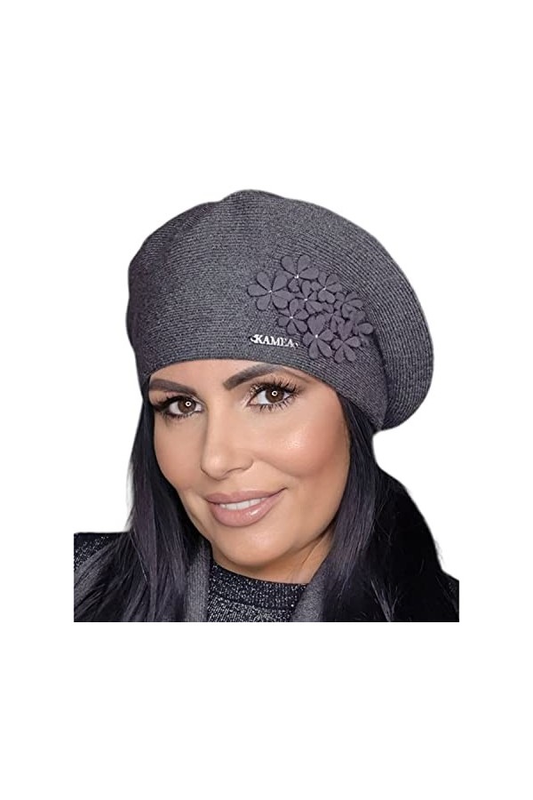 Kamea Élégant Féminin Béret dhiver Feba, Noir,Taille Unique