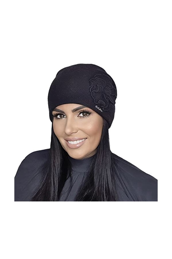 Kamea Élégant Bonnet dhiver pour Les Femmes Olimpia, Noir,Taille Unique
