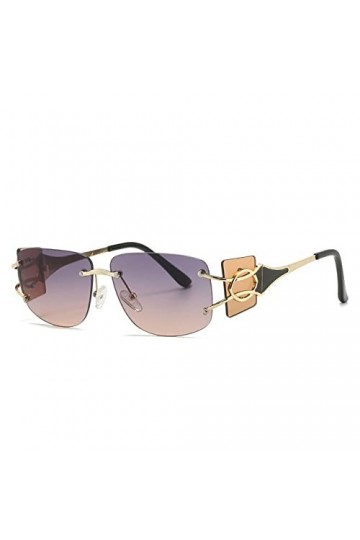 HCHES Lunettes de soleil vintage surdimensionnées à jambe creuse carrée pour femmes Lunettes de soleil à imprimé rayé Nuances