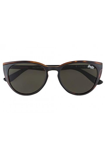 Superdry SDPEYTON-195 Lunettes de soleil pour femme Motif tortue Noir/verres verts vintage Taille 55-19-145 mm, Noir