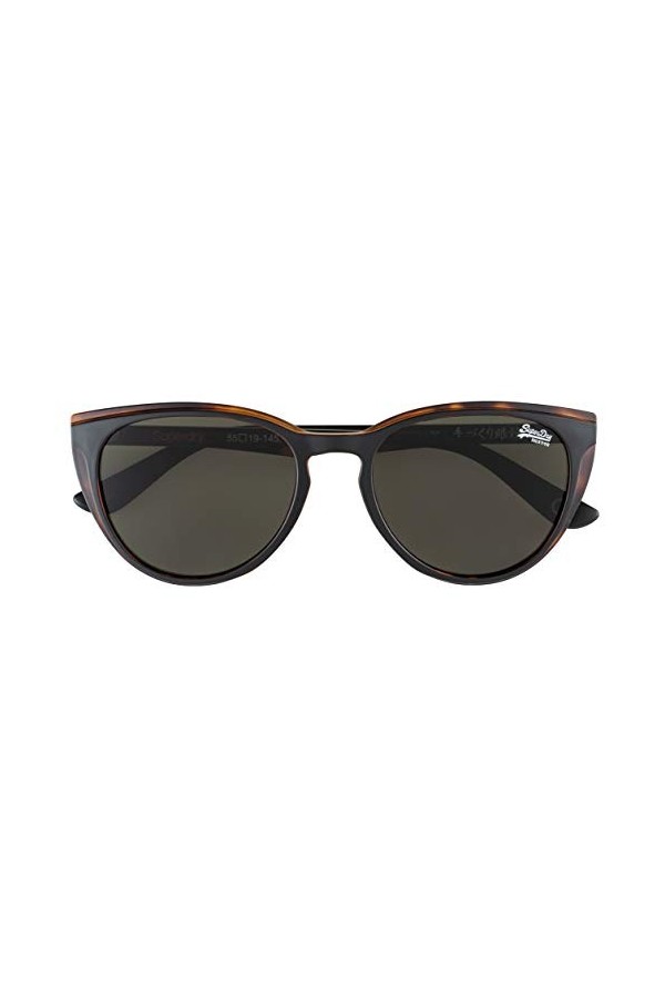 Superdry SDPEYTON-195 Lunettes de soleil pour femme Motif tortue Noir/verres verts vintage Taille 55-19-145 mm, Noir