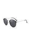 Lee Cooper Lunettes de soleil rondes classiques pour femmes - Monture en métal 100 % anti-UV, Monture - Noir/Argent | Lentill