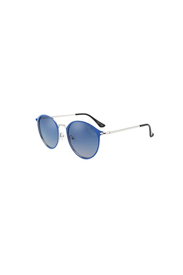 Lee Cooper Lunettes de soleil rondes classiques pour femmes - Monture en métal 100 % anti-UV, Monture - Noir/Argent | Lentill