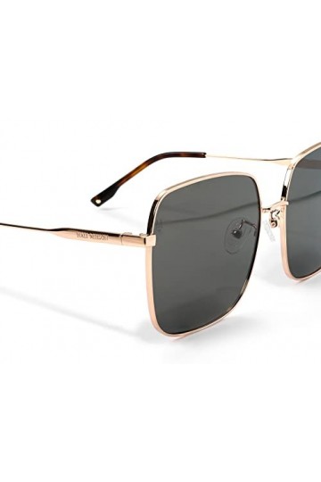 ISHEEP Lunettes de soleil Polarisées vintage Carré pour femmes hommes, mode Petite monture métallique SIS-09-GD Or 