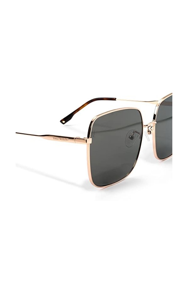 ISHEEP Lunettes de soleil Polarisées vintage Carré pour femmes hommes, mode Petite monture métallique SIS-09-GD Or 