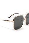 ISHEEP Lunettes de soleil Polarisées vintage Carré pour femmes hommes, mode Petite monture métallique SIS-09-GD Or 