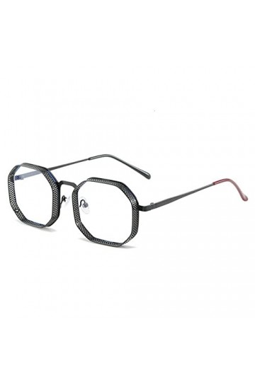 HPIRME Lunettes de soleil rétro Steampunk pour hommes en métal creux polygone grand cadre anti UV et lunettes de soleil pour 