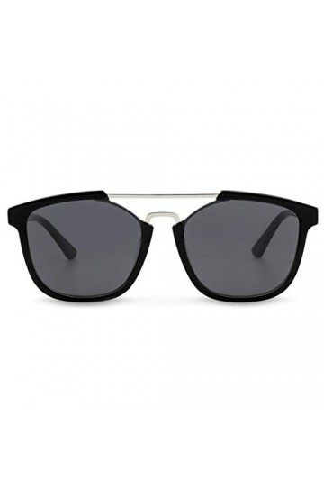 HUANPIN Lunettes De Soleil Femme Protection UVB 100% UVA Grand Cadre Mode Lunettes De Soleil Polarisées,Noir