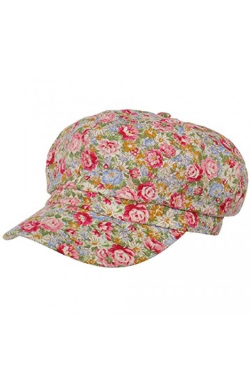 Lipodo Casquette Gavroche Little Flowers Femme - dété Motif Floral de Soleil avec visière, fermé à l’arrière Printemps-été -