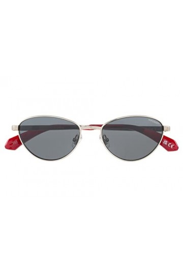 Superdry Womens Sunglasses SDS 5002 202 Silver/Red Crystal/Solid Smoke