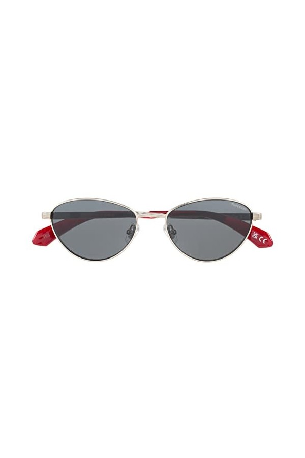 Superdry Womens Sunglasses SDS 5002 202 Silver/Red Crystal/Solid Smoke