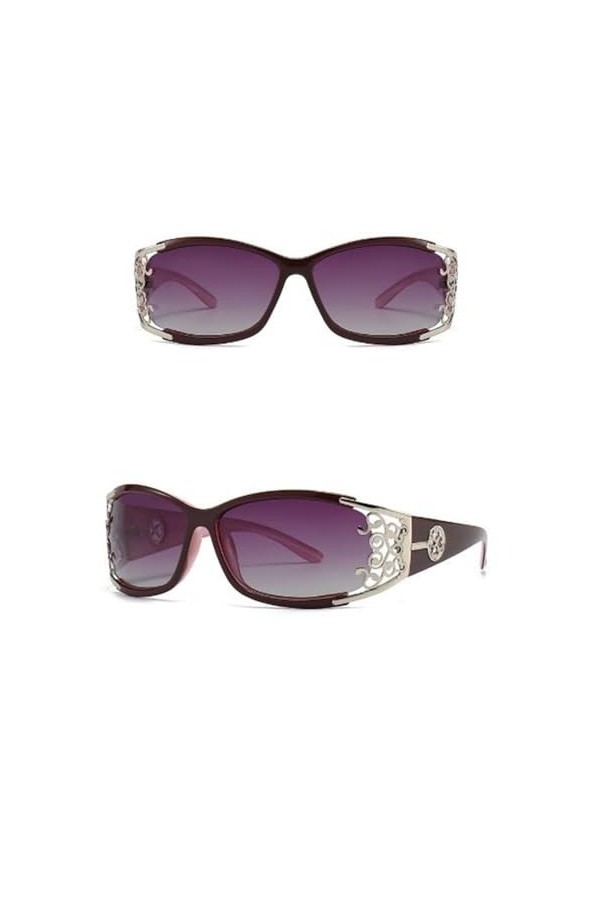 HPIRME Décoration Rectangle Lunettes de Soleil Rétro pour Femmes Lunettes de Soleil Carrées Lunettes de Soleil Lunettes UV400