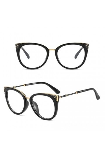 HPIRME Lunettes de Soleil Oeil de Chat Femme Vintage Lunettes de Soleil Miroir Noir pour Grande Monture Cool Femelle, Clair, 