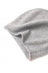 prettystern Bord roulé Couleur Unie Femme Casual Cachemire Laine Cashmere Bonnet tricoté Gris Clair