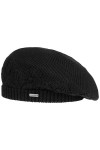 McBURN Béret d´Été Marifa Femme - Made in Italy Basque pour en Tricot Printemps-été - Taille Unique Noir
