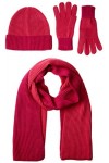 Amazon Essentials Ensemble Bonnet, écharpe et Gants en Tricot pour Adulte - Violet Betterave/Rose Fandango - Taille Unique