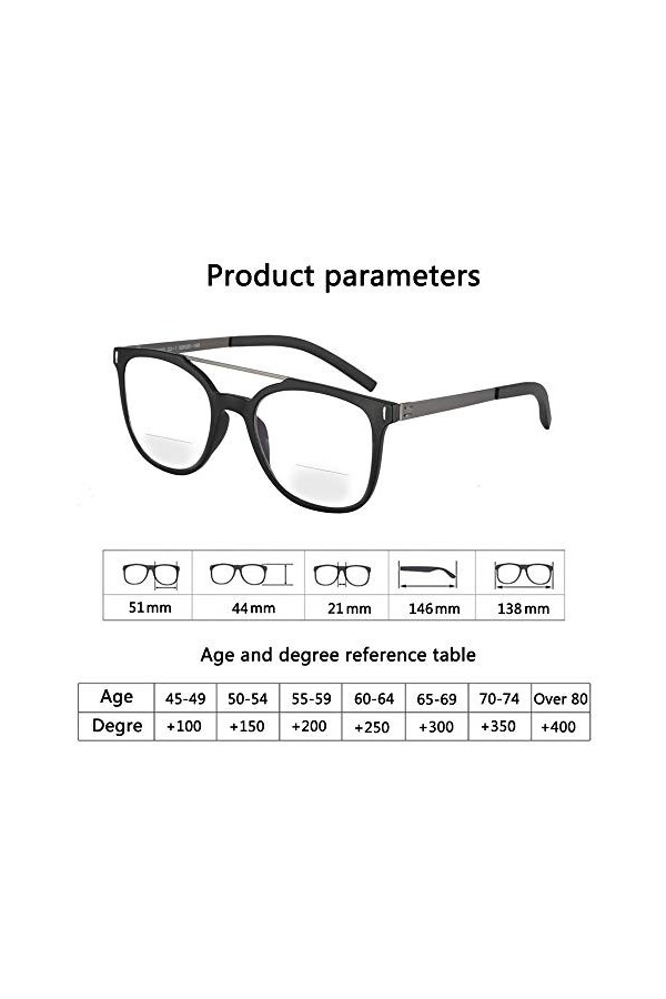 CAOXN Photochromique Transition Bifocales Lunettes De Lecture Optique Hypermétropie Metal Frame Lunettes De Soleil UV400 Lect