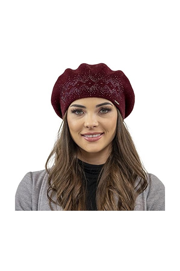 VIVISENCE Béret Classique Et À La Mode 7047, Gris Foncé,UNI