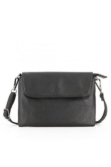 flora & co - Sacoche Bandoulière Femme PU Cuir Souple - Mini Sac Messenger Porté Epaule A Rabat - Pochette Besace Lanière Lég