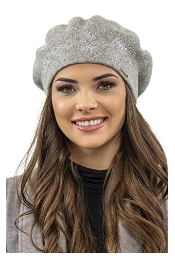 VIVISENCE Béret Classique Et À La Mode 7047, Gris Clair,UNI