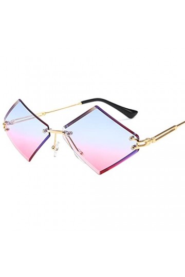 Générique Lunettes de soleil décoratives de mode de plage de vacances en plein air de femmes sans monture en forme de diamant