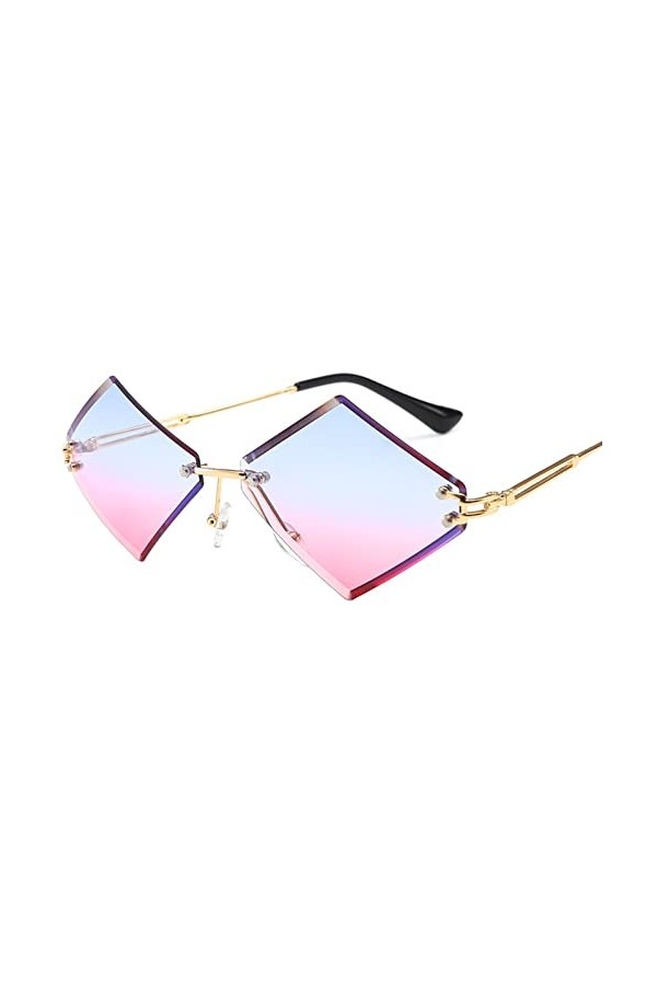 Générique Lunettes de soleil décoratives de mode de plage de vacances en plein air de femmes sans monture en forme de diamant