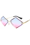 Générique Lunettes de soleil décoratives de mode de plage de vacances en plein air de femmes sans monture en forme de diamant