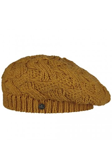 Lierys Béret en Tricot Jesila Femme - Made in Germany Bonnet pour lhiver Laine Automne-Hiver - Taille Unique Moutarde