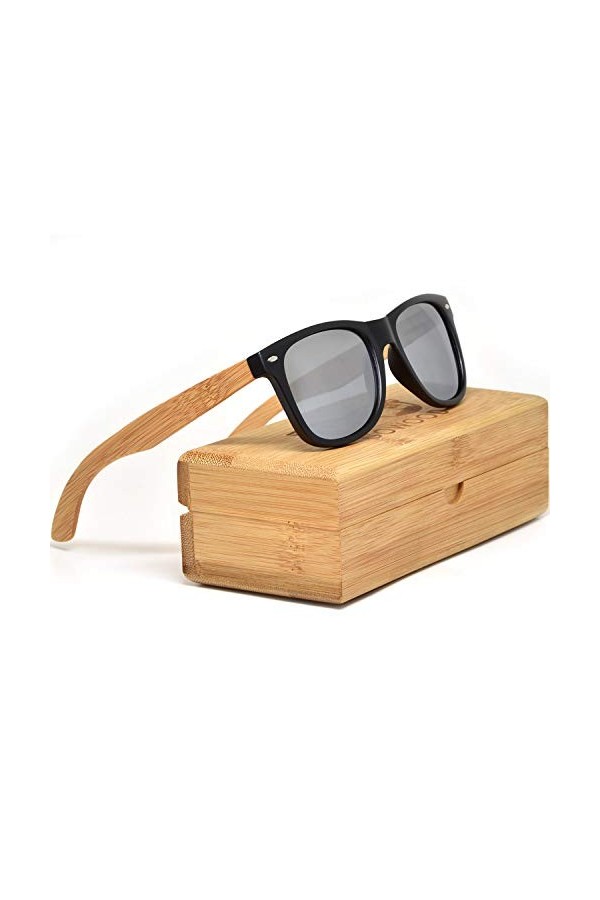 GOWOOD Lunettes de Soleil en Bambou pour Hommes et Femmes | Lunettes de Soleil Polarisées Homme | Lunette Bois Homme Qualité 