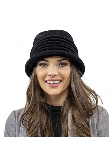 VIVISENCE Chapeau Classique Et Élégant en Laine 7045, Noir,UNI