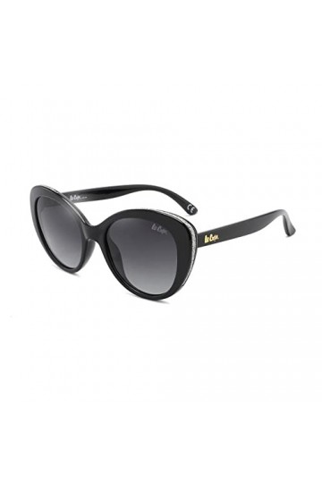 Lee Cooper Lunettes de soleil polarisées œil de chat pour femme Verres gris LC1007C01 , Monture - Noir | Verres - Gris dégra