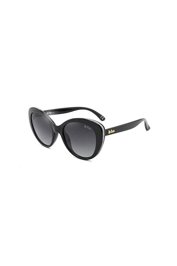 Lee Cooper Lunettes de soleil polarisées œil de chat pour femme Verres gris LC1007C01 , Monture - Noir | Verres - Gris dégra