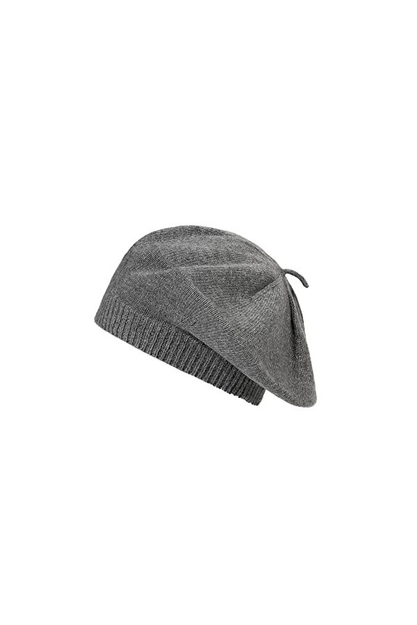 BICKLEY + MITCHELL 2174-01-9-102 Beret pour Femme Cashmere Merino Blend Bonnet, Gris mélangé, Taille Unique