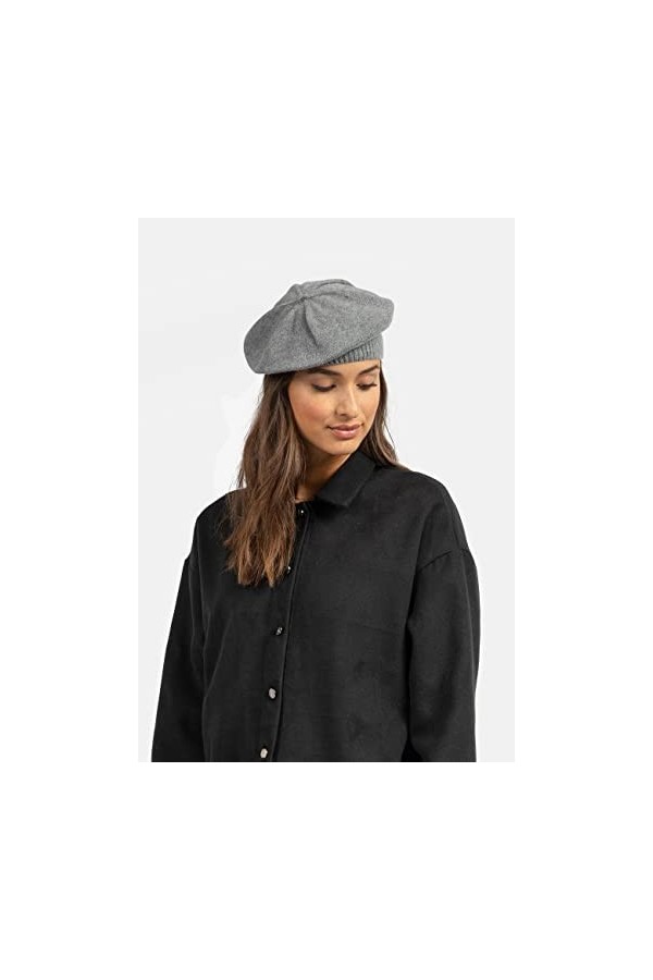 BICKLEY + MITCHELL 2174-01-9-102 Beret pour Femme Cashmere Merino Blend Bonnet, Gris mélangé, Taille Unique
