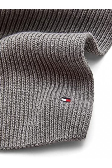 Tommy Hilfiger Essential Flag Knitted Scarf Mid Grey Heather