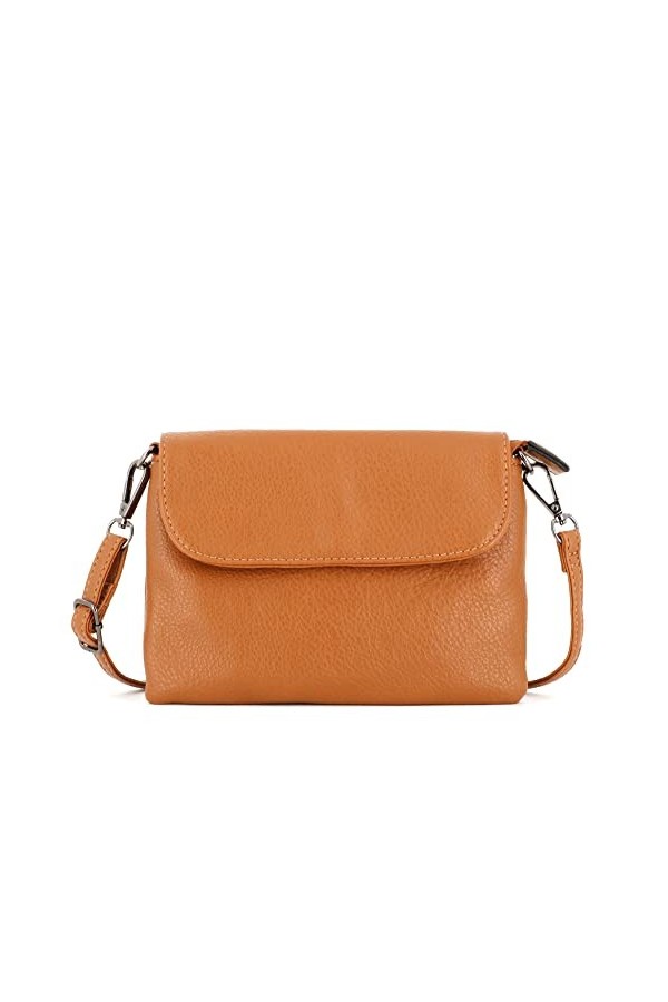 flora & co - Sacoche Bandoulière Femme PU Cuir Souple - Mini Sac Messenger Porté Epaule A Rabat - Pochette Besace Lanière Lég