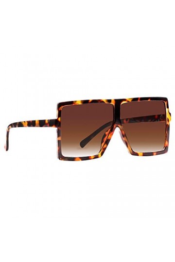 GRFISIA Lunettes de soleil carrées surdimensionnées pour homme et femme, Cadre tortue - Thé dégradé, 1 Pack