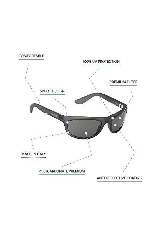 Cressi Sub S.p.A. Wolf Lunettes de soleil Gris/Lentilles Vert