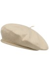 Barascon Béret en Viscose béret Basque en Tissu Taille Unique - Beige 