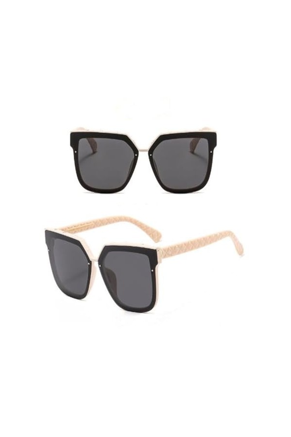 HPIRME Lunettes de soleil polarisées carrées rétro surdimensionnées pour femmes et hommes, grandes lunettes de soleil pour fe