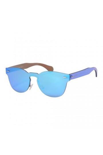 HCHES Lunettes de soleil sans monture pour femmes, lunettes de soleil pour dames, lunettes de soleil miroir UV400, bleu C2, t
