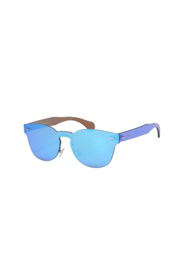 HCHES Lunettes de soleil sans monture pour femmes, lunettes de soleil pour dames, lunettes de soleil miroir UV400, bleu C2, t