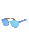 HCHES Lunettes de soleil sans monture pour femmes, lunettes de soleil pour dames, lunettes de soleil miroir UV400, bleu C2, t