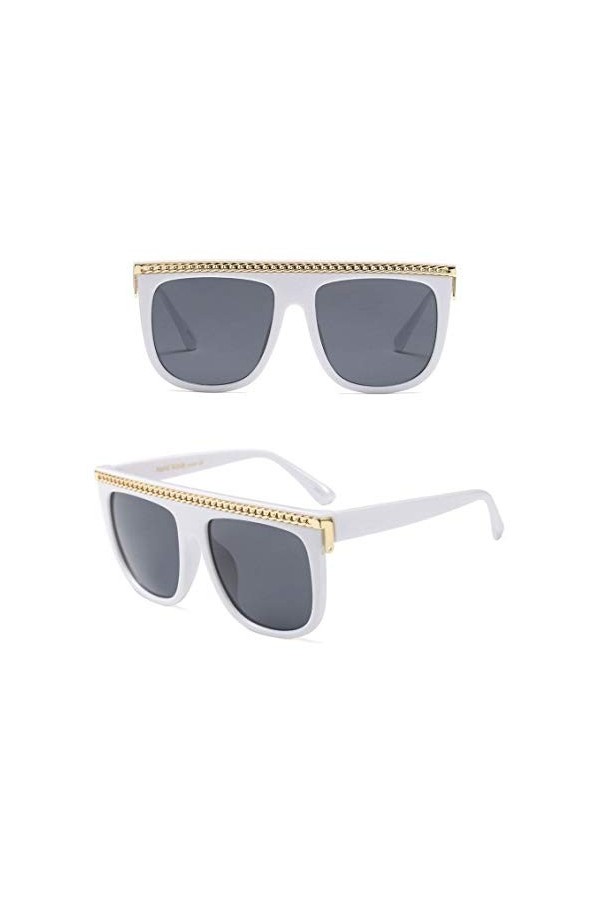 NIUASH Lunettes de Soleil polarisées Lunettes de Soleil carrées Unisexes Oculos De Sol Femmes Lunettes de Soleil-D