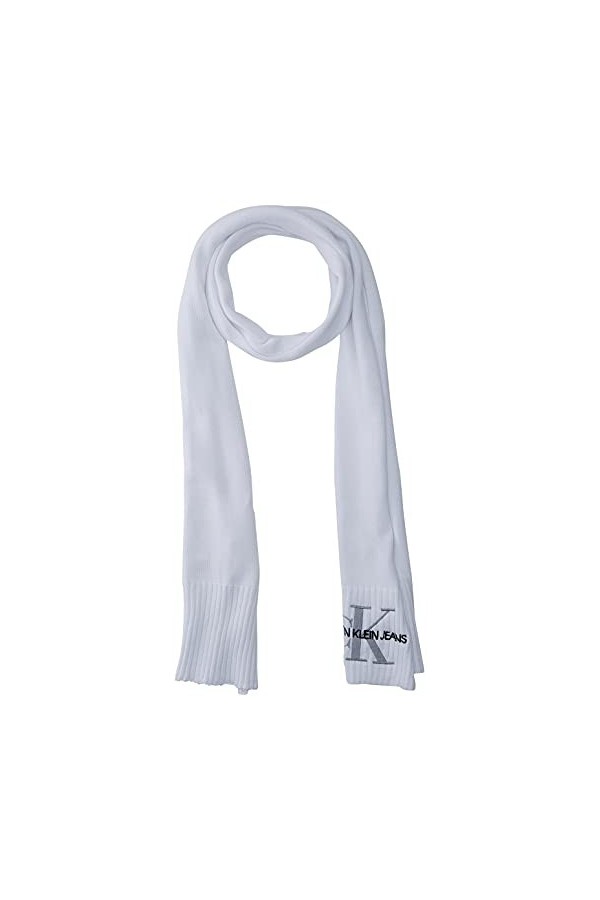 Calvin Klein Knitted Women Scarf ÉCHARPE Femme J Basic TRICOTÉE, Bright White, OS