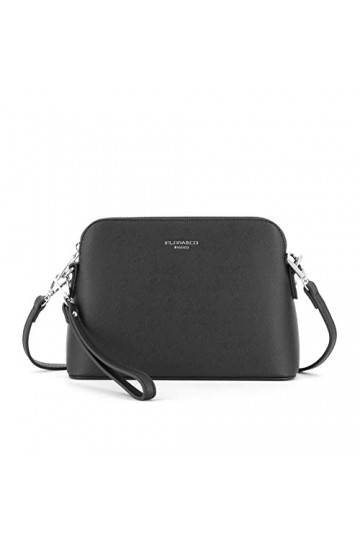 flora & co Petit Sac Bandoulière Femme - Sacoche Pochette Lanière Soirée Rigide - Besace Messenger Porté Main Epaule - Fête M