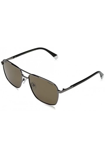 Polaroid PLD 4128/s/x Sunglasses, KJ1/SP DK Ruthenium, 58 Unisex