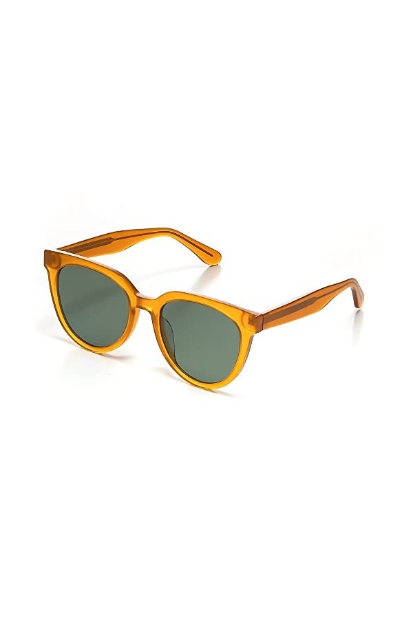 isheep Lunettes de soleil Polarisées vintage Carré pour femmes hommes, mode Petite monture métallique SIS-15-YE（Jaune）