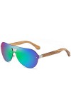 AUSUB Lunettes de soleil femme Metal Frame Bamboo lunettes de soleil polarisées lunettes de soleil en bois Femmes de luxe Lun